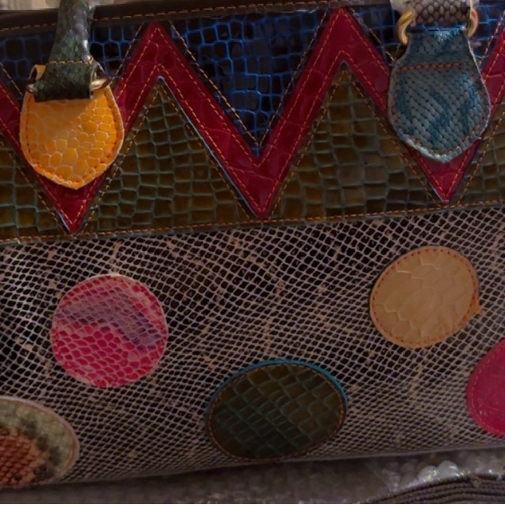 Multicolor Patchwork Shoulder Bag - image 5